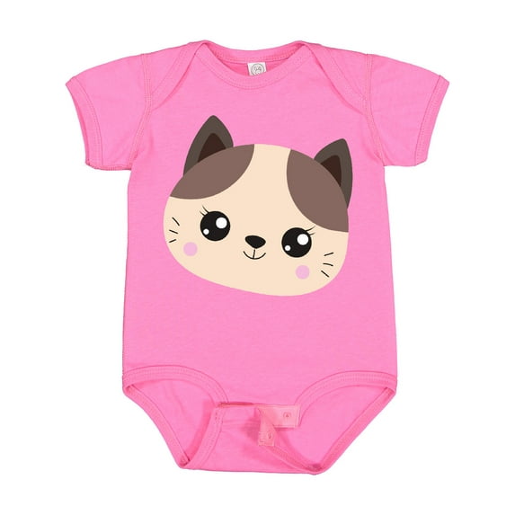Inktastic Cute Cat, Little Cat, Cat Head, Brown Cat Boys or Girls Baby Bodysuit