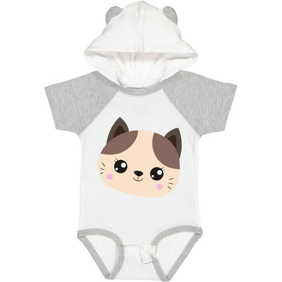 Inktastic Cute Cat, Little Cat, Cat Head, Brown Cat Boys or Girls Baby Bodysuit