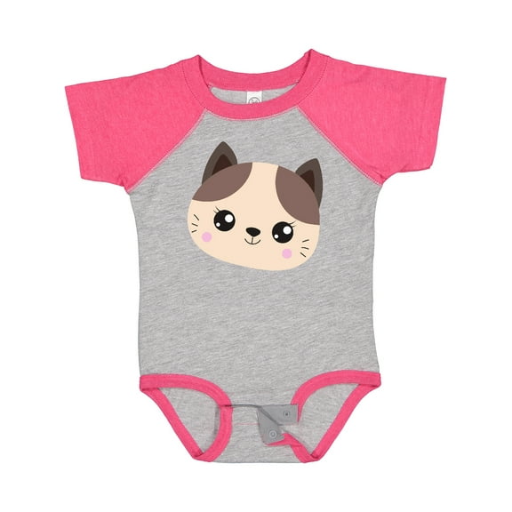 Inktastic Cute Cat, Little Cat, Cat Head, Brown Cat Boys or Girls Baby Bodysuit