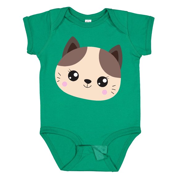 Inktastic Cute Cat, Little Cat, Cat Head, Brown Cat Boys or Girls Baby Bodysuit
