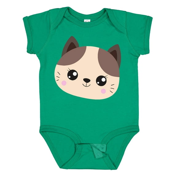 Inktastic Cute Cat, Little Cat, Cat Head, Brown Cat Boys or Girls Baby Bodysuit