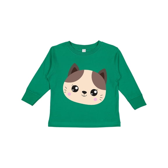 Inktastic Cute Cat, Little Cat, Kitten, Kitty, Cute Animal Boys or Girls Long Sleeve Toddler T-Shirt