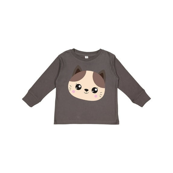 Inktastic Cute Cat, Little Cat, Kitten, Kitty, Cute Animal Boys or Girls Long Sleeve Toddler T-Shirt