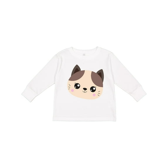Inktastic Cute Cat, Little Cat, Kitten, Kitty, Cute Animal Boys or Girls Long Sleeve Toddler T-Shirt