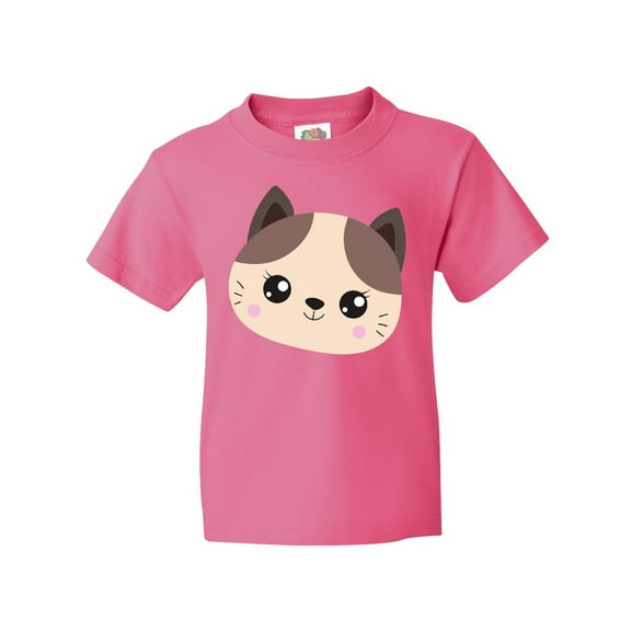 Inktastic Cute Cat, Little Cat, Cat Head, Brown Cat Youth T-Shirt