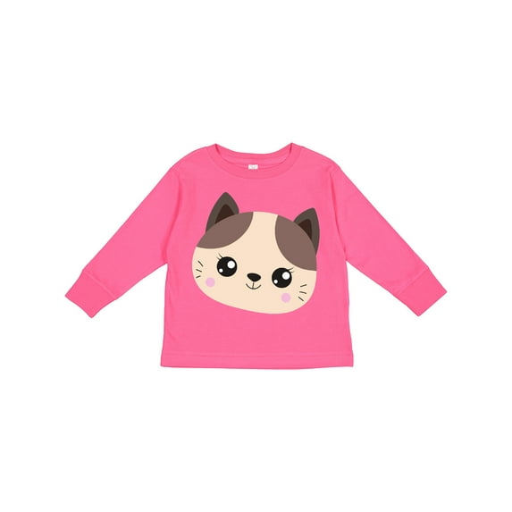 Inktastic Cute Cat, Little Cat, Kitten, Kitty, Cute Animal Boys or Girls Long Sleeve Toddler T-Shirt