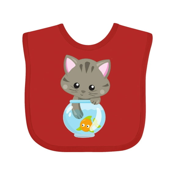 Inktastic Cute Cat, Little Cat, Kitty, Kitten, Fish Bowl Girls Baby Bib