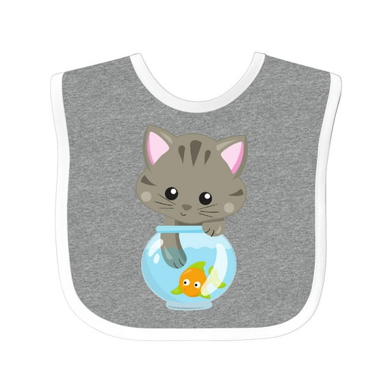 Inktastic Cute Cat, Little Cat, Kitty, Kitten, Fish Bowl Girls Baby Bib