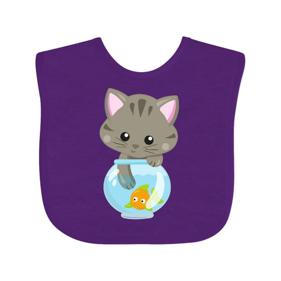 Inktastic Cute Cat, Little Cat, Kitty, Kitten, Fish Bowl Girls Baby Bib