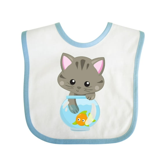 Inktastic Cute Cat, Little Cat, Kitty, Kitten, Fish Bowl Girls Baby Bib