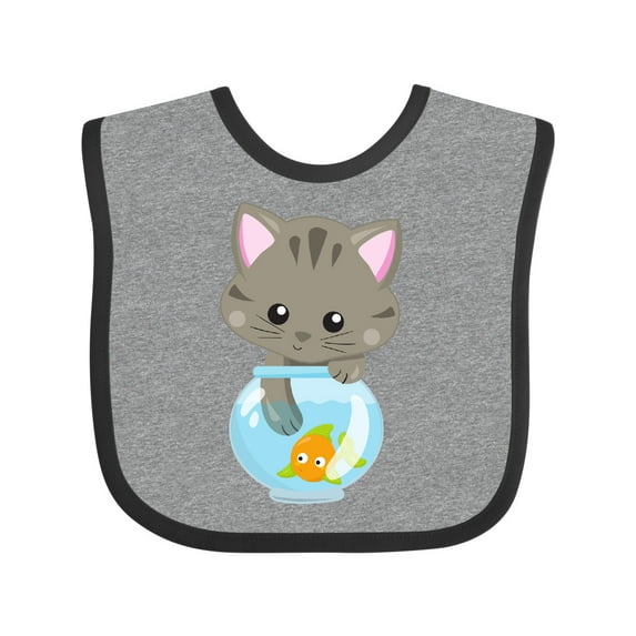 Inktastic Cute Cat, Little Cat, Kitty, Kitten, Fish Bowl Girls Baby Bib