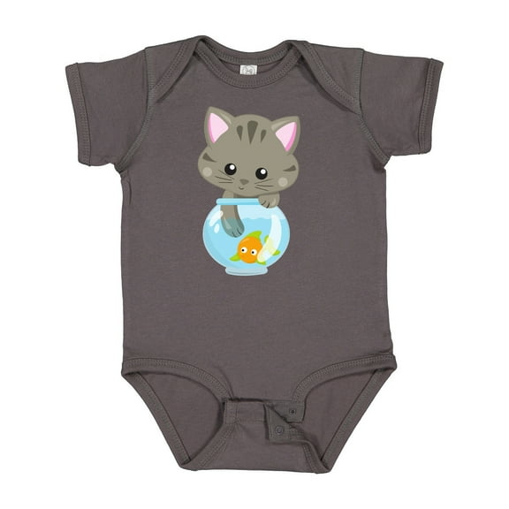 Inktastic Cute Cat, Little Cat, Kitty, Kitten, Fish Bowl Girls Baby Bodysuit