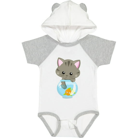 Inktastic Cute Cat, Little Cat, Kitty, Kitten, Fish Bowl Girls Baby Bodysuit