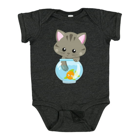 Inktastic Cute Cat, Little Cat, Kitty, Kitten, Fish Bowl Girls Baby Bodysuit