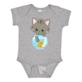 thumbnail image 1 of Inktastic Cute Cat, Little Cat, Kitty, Kitten, Fish Bowl Girls Baby Bodysuit, 1 of 5