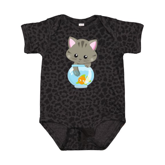 Inktastic Cute Cat, Little Cat, Kitty, Kitten, Fish Bowl Girls Baby Bodysuit