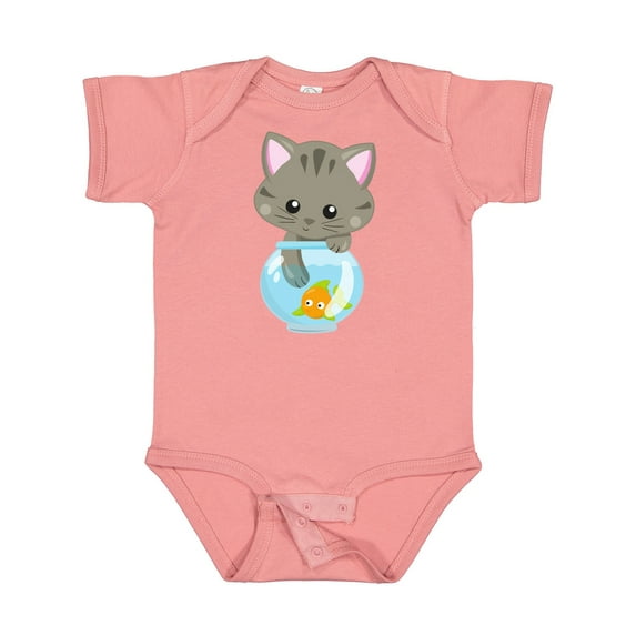 Inktastic Cute Cat, Little Cat, Kitty, Kitten, Fish Bowl Girls Baby Bodysuit