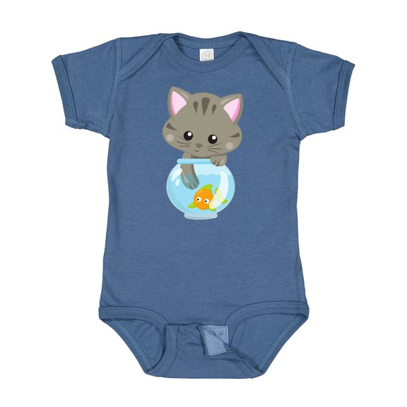 Inktastic Cute Cat, Little Cat, Kitty, Kitten, Fish Bowl Girls Baby Bodysuit