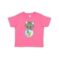 thumbnail image 1 of Inktastic Cute Cat, Little Cat, Kitty, Kitten, Fish Bowl Girls Baby T-Shirt, 1 of 5
