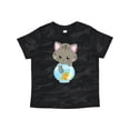 thumbnail image 1 of Inktastic Cute Cat, Little Cat, Kitty, Kitten, Fish Bowl Girls Toddler T-Shirt, 1 of 5