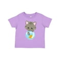 thumbnail image 1 of Inktastic Cute Cat, Little Cat, Kitty, Kitten, Fish Bowl Girls Toddler T-Shirt, 1 of 5