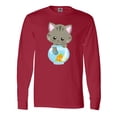 thumbnail image 1 of Inktastic Cute Cat, Little Cat, Kitty, Kitten, Fish Bowl Long Sleeve T-Shirt, 1 of 5