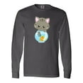 thumbnail image 1 of Inktastic Cute Cat, Little Cat, Kitty, Kitten, Fish Bowl Long Sleeve T-Shirt, 1 of 5