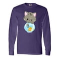thumbnail image 1 of Inktastic Cute Cat, Little Cat, Kitty, Kitten, Fish Bowl Long Sleeve T-Shirt, 1 of 5