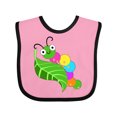 thumbnail image 1 of Inktastic Cute Caterpillar on Leaf Boys or Girls Baby Bib, 1 of 4
