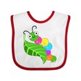 thumbnail image 1 of Inktastic Cute Caterpillar on Leaf Boys or Girls Baby Bib, 1 of 4