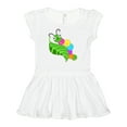 thumbnail image 1 of Inktastic Cute Caterpillar on Leaf Girls Baby Dress, 1 of 5