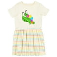thumbnail image 1 of Inktastic Cute Caterpillar on Leaf Girls Toddler Dress, 1 of 5