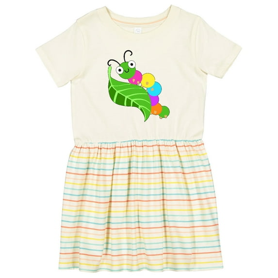 Inktastic Cute Caterpillar on Leaf Girls Toddler Dress
