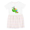 thumbnail image 1 of Inktastic Cute Caterpillar on Leaf Girls Toddler Dress, 1 of 5