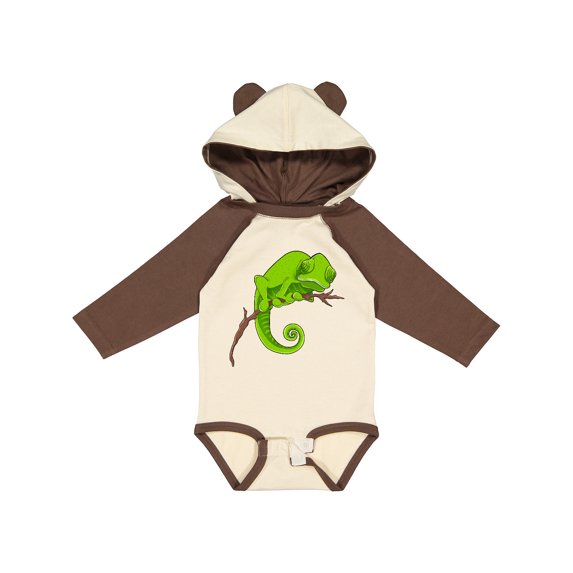 Inktastic Cute Chameleon Boys or Girls Long Sleeve Baby Bodysuit