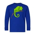 thumbnail image 1 of Inktastic Cute Chameleon Long Sleeve Youth T-Shirt, 1 of 5