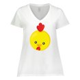 thumbnail image 1 of Inktastic Cute Chicken, Baby Chicken, Chick, Rooster Women's Plus Size V-Neck T-Shirt, 1 of 5