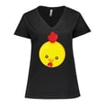 thumbnail image 1 of Inktastic Cute Chicken, Baby Chicken, Chick, Rooster Women's Plus Size V-Neck T-Shirt, 1 of 5