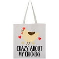 thumbnail image 1 of Inktastic Cute Chicken Farming Tote Bag, 1 of 4