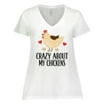 thumbnail image 1 of Inktastic Cute Chicken Farming Women's Plus Size V-Neck T-Shirt, 1 of 5