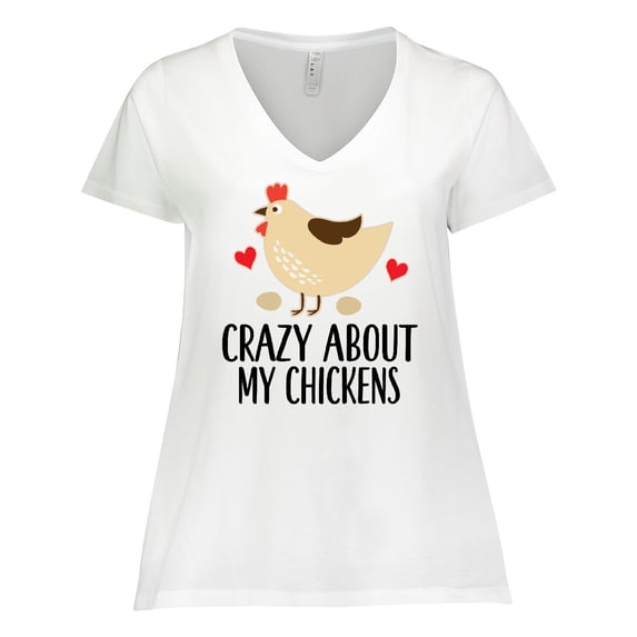 Inktastic Cute Chicken Farming Women's Plus Size V-Neck T-Shirt