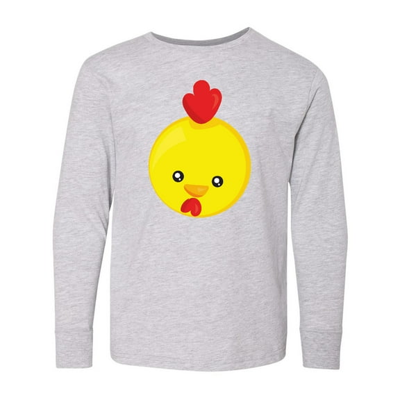 Inktastic Cute Chicken, Little Chicken, Yellow Chicken Long Sleeve Youth T-Shirt