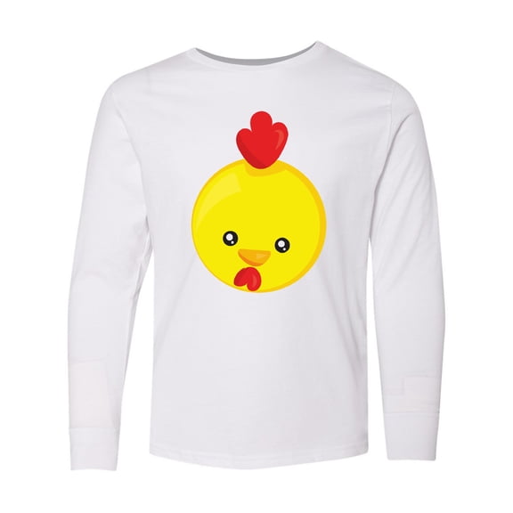 Inktastic Cute Chicken, Little Chicken, Yellow Chicken Long Sleeve Youth T-Shirt