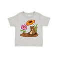 thumbnail image 1 of Inktastic Cute Chipmunk on Lunch Break with Flowers Boys or Girls Toddler T-Shirt, 1 of 5