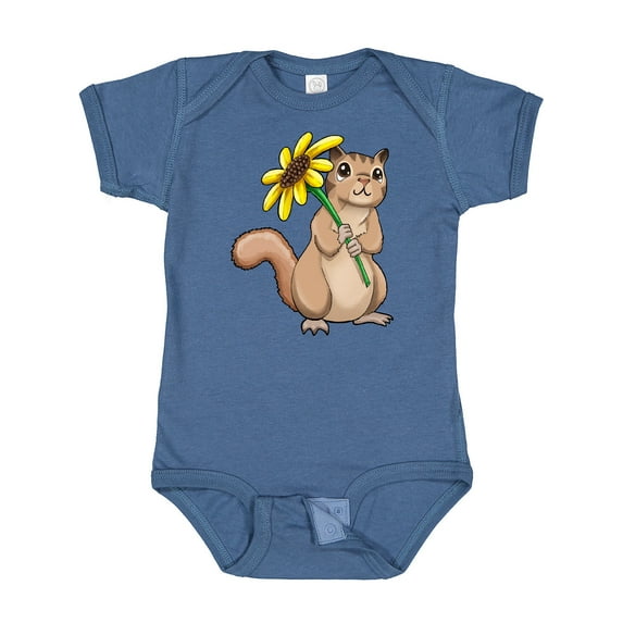 Inktastic Cute Chipmunk with Sunflower Boys or Girls Baby Bodysuit
