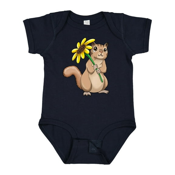 Inktastic Cute Chipmunk with Sunflower Boys or Girls Baby Bodysuit