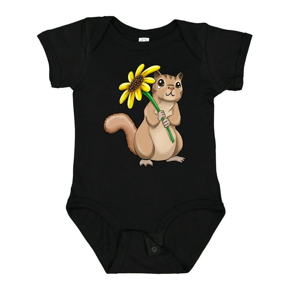 Inktastic Cute Chipmunk with Sunflower Boys or Girls Baby Bodysuit