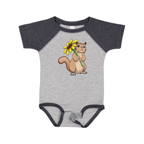Inktastic Cute Chipmunk with Sunflower Boys or Girls Baby Bodysuit