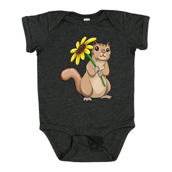 Inktastic Cute Chipmunk with Sunflower Boys or Girls Baby Bodysuit