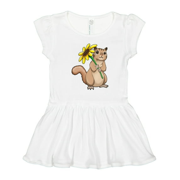 Inktastic Cute Chipmunk with Sunflower Girls Toddler Dress